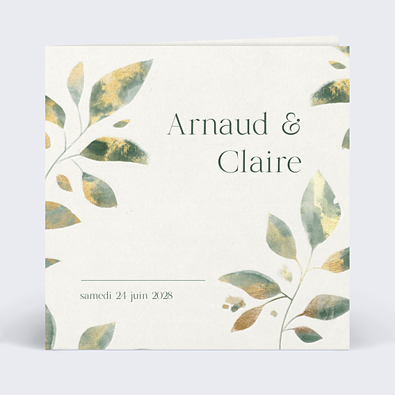 Faire-part Feuilles de jade